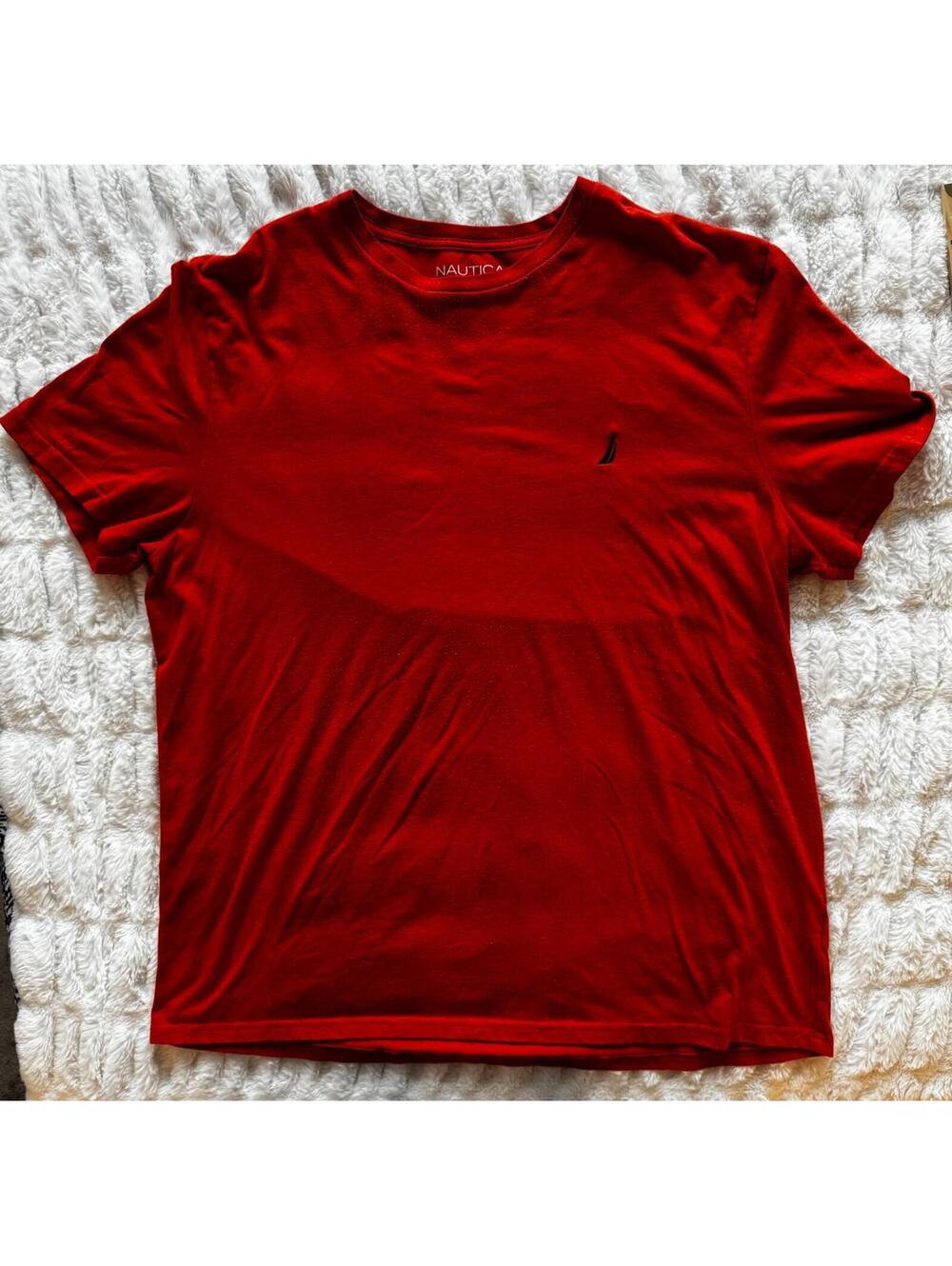 Nautica T Shirt Mens XXL‎ Orange Crew Neck Short Sleeve Logo Tee Casual Basic